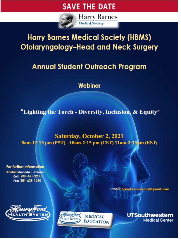 On behalf of the Harry Barnes Medical Society (HBMS), we’d like to share this announcement about their Annual Student Outreach Program. This year’s topic is “Lighting the Torch – Diversity, Inclusion, & Equity” and the event will be held via Zoom on Saturday, October 2nd, 2021.
