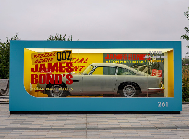 007's tweet photo. The ultimate toy for big kids. Aston Martin has unveiled a life-size replica of the original 1965 Corgi DB5 model in London. See the DB5 back in action in #NoTimeToDie. https://t.co/0Iw9ZmThqh