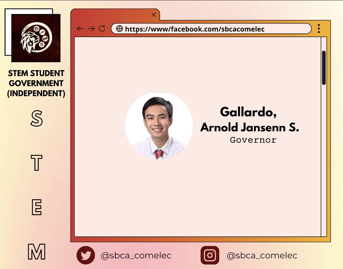 sbca_comelec's tweet photo. Meet your aspiring officers, STEM community! ❤️
#VoteWisely
#RightToSuffrage
#SHSComelec https://t.co/OXZRuKi6Lx