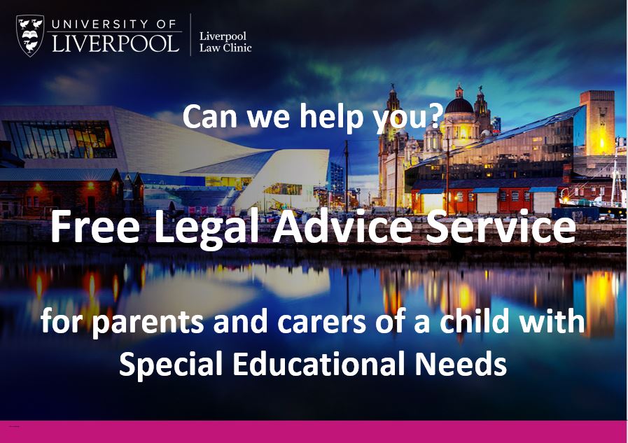 LivLawClinic's tweet photo. NEW SERVICE to help parents re delays for #EHCPs or lack of support from social services for your child’s needs at home. No geographical restriction but priority given to Merseyside. @SendCrisis @SteveBroach 
 
Find out how we can support you https://t.co/L3iJdk8iSd https://t.co/XQGELG2QWw