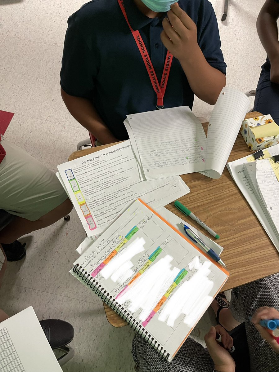 DrKSimps's tweet photo. Teachers! Try this: grade S’s using rubrics. Give colors, not grades, on work as feedback. Helps organize students into small groups for reteaching. Allows them to show improvement & move up the scale. #standardbasedgrading @IMS_Indians @CCPS_SecELA https://t.co/AitbqQXrL4