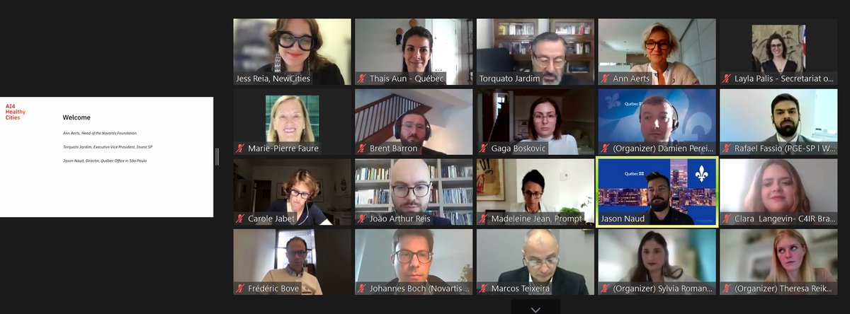 QuebecBrasil's tweet photo. O diretor do @QuebecBrasil, @JasonNaud, participou da abertura do primeiro workshop AI4HealthyCities, organizado pela @NewCities e @NovartisFDN sobre questões ligadas a #IA e #HealthTech com representantes governamentais e da indústria do #Québec e de #SãoPaulo. #QCSP https://t.co/UxV5O1RReW
