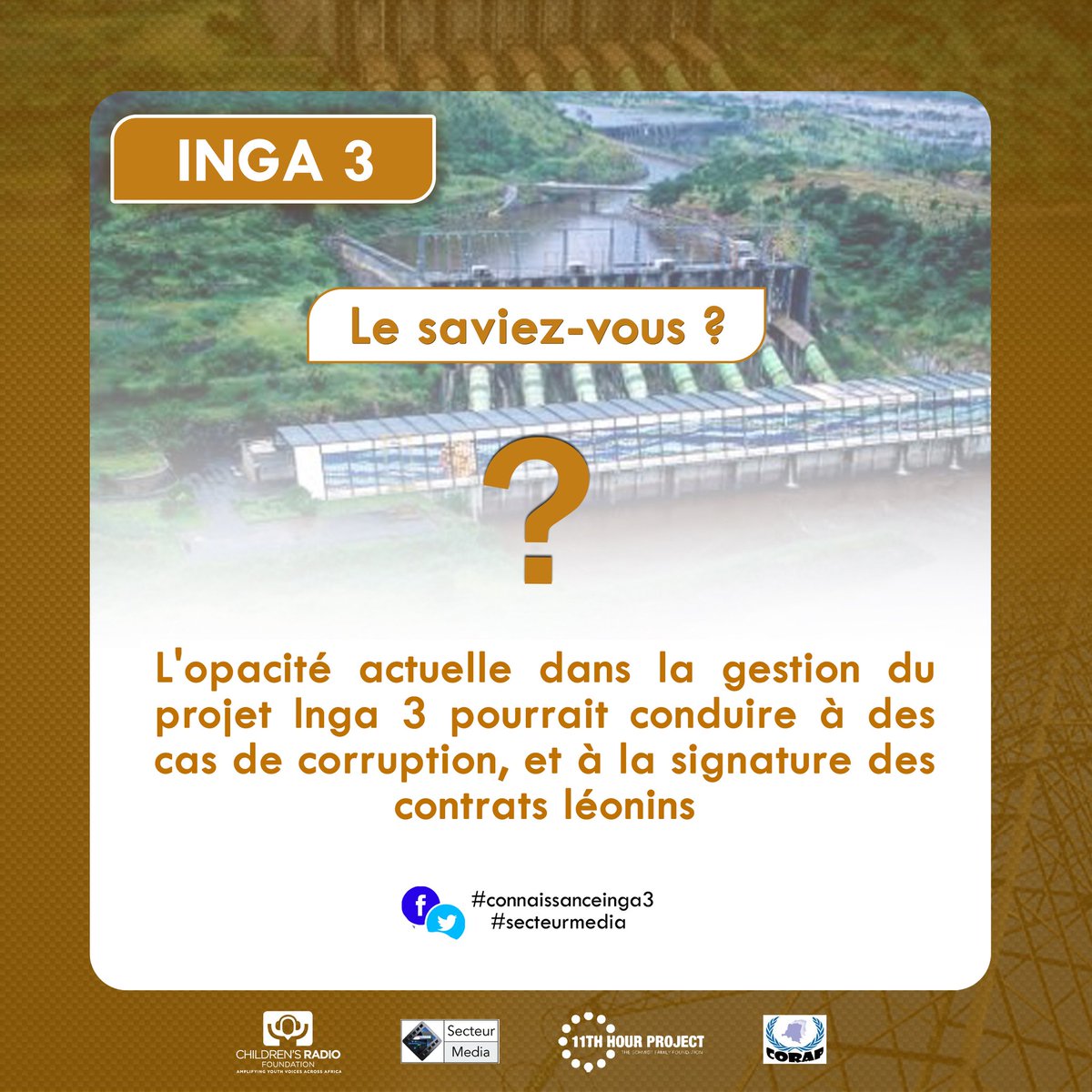 MediaSecteur's tweet photo. Le saviez-vous? @CRFprojects @CorapRdcongo  
@UEenRDC @AssembleeN_RDC @financesrdc @MinITP_RDC @senatrdc @Presidence_RDC @politicocd https://t.co/HUzG0qVJg6
@energie
@Rdc
@electricite https://t.co/KEk8q1otcQ https://t.co/ZYjjx3506v https://t.co/9iMB788FvS