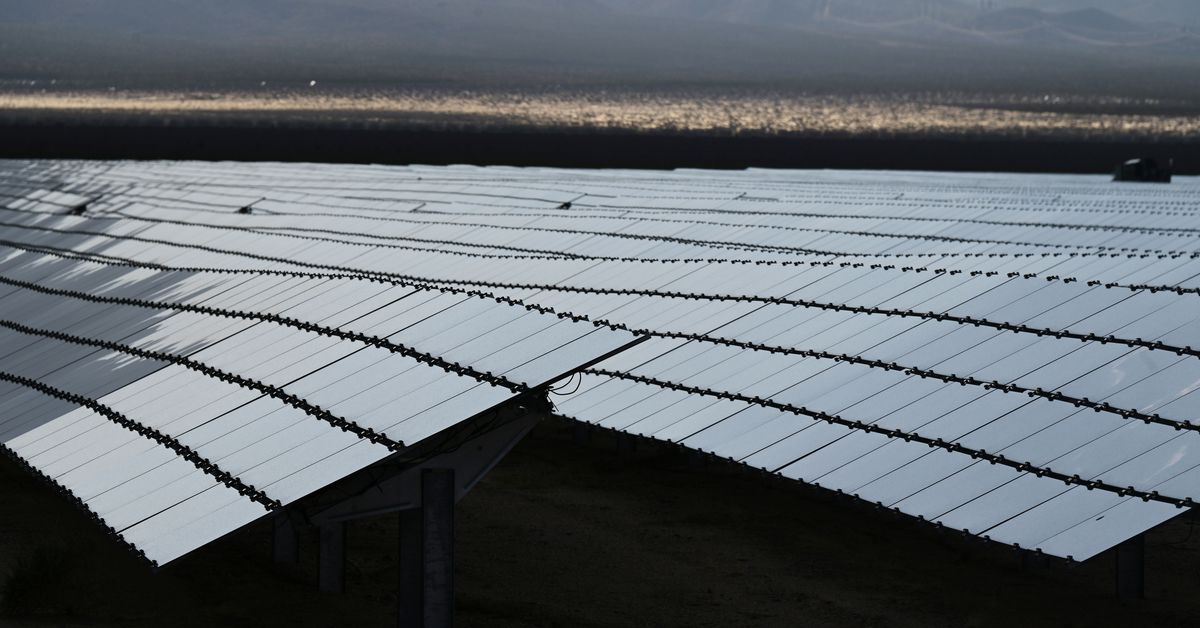 Reuters's tweet photo. Biden administration aims to cut costs for solar, wind projects on public land https://t.co/yTsgTwovob https://t.co/K6BO4oR0Mm