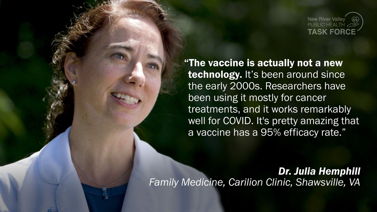 montgomeryva's tweet photo. Local doctors recommend everyone receive the COVID-19 vaccine. NRV doctors explain how the vaccine technology works & why you should get vaccinated--it’s safe, it’s efficient, & it might just save your life.
https://t.co/0rvvCLHwh0
#VaccinateNRV #BeCommittedBeWell https://t.co/vyzme9HeMc