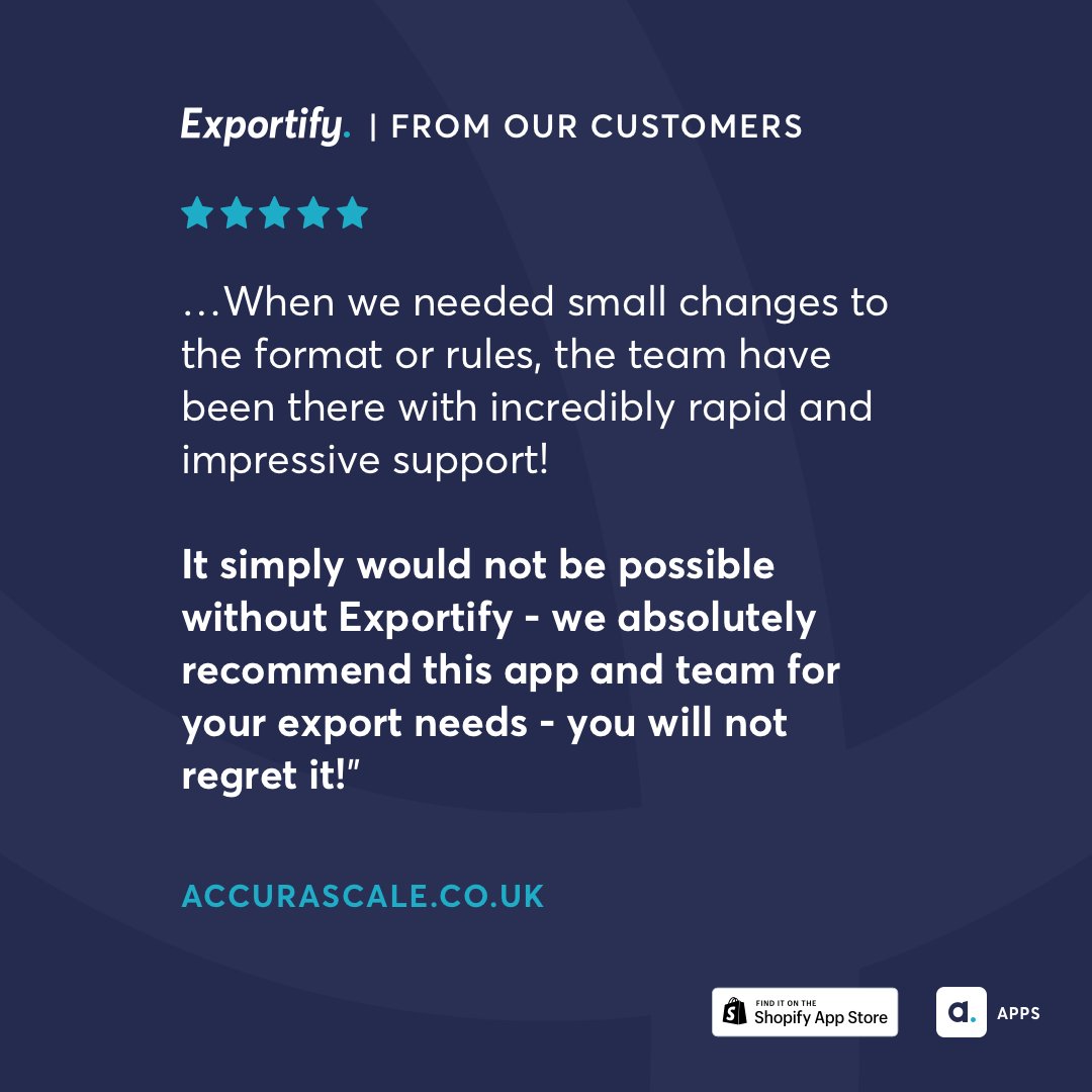 AbleSense's tweet image. If it does, fantastic! But if it doesn&apos;t, stop manually editing your spreadsheets. #Exportify delivers your order exports in exactly the format you need, when you want them. 

(And our customers love it.)

apps.shopify.com/exportify
#ShopifyApp #appdeveloper