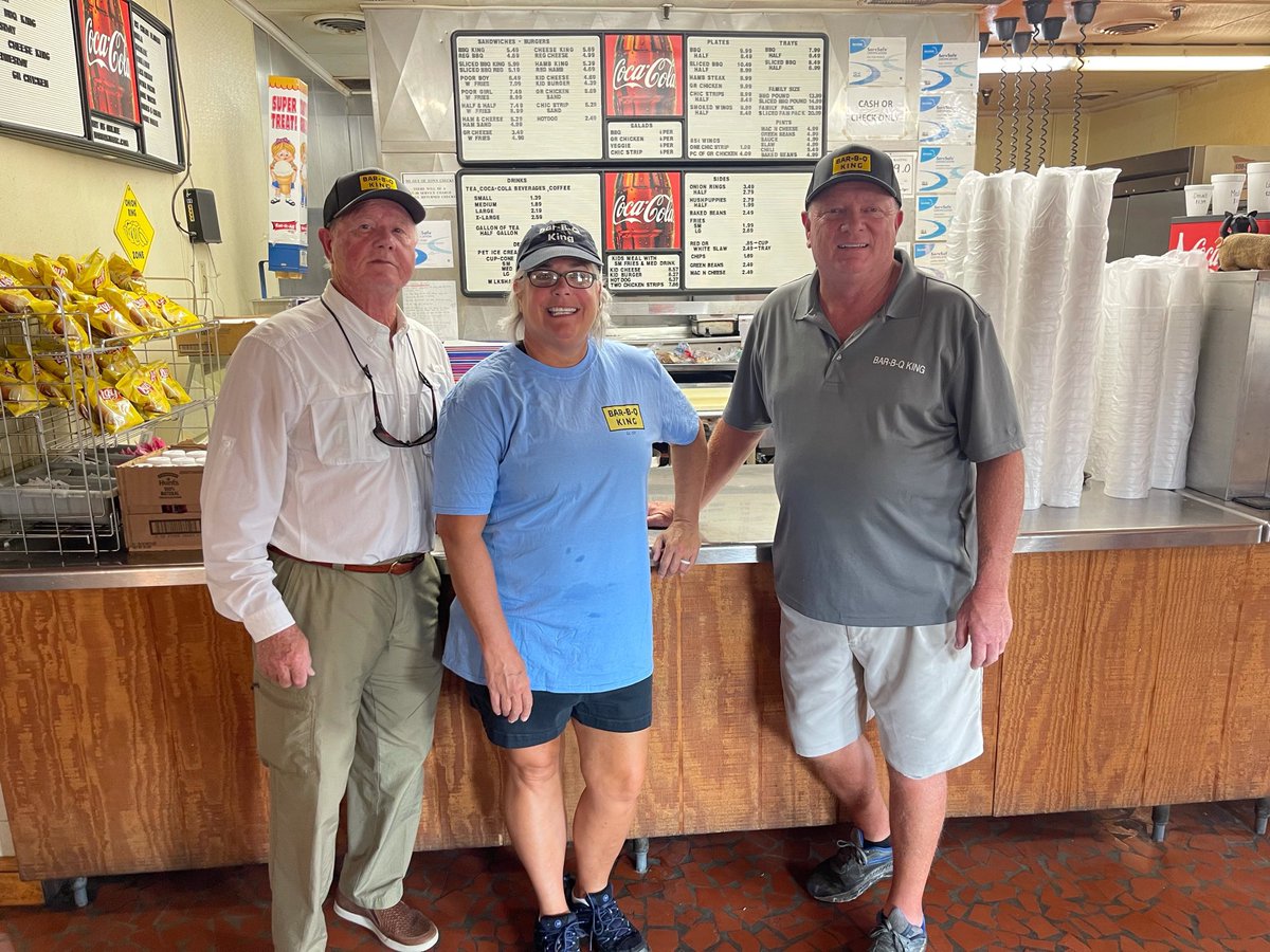 barbqkingnc's tweet photo. Tomorrow, Wednesday September 1st is our 50th anniversary!  To celebrate, we are offering a throwback price of 1.99 on our Regular BBQ sandwiches.  We will also be handing out anniversary cups and stickers.  And we have shirts and hats for sale. https://t.co/9SRx7eF8iq