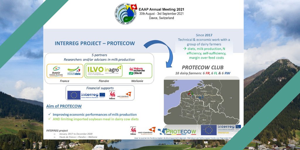 InstitutElevage's tweet photo. #EAAP2021 | Session 2⃣9⃣ "So your think your science is so great"
📌 #IdeleEAAP2021 ➡ Notre collègue @B_Rouille_Idele présente #Protecow
↪ S'affranchir du tourteau de #soja importé dans la ration des 🐄 laitières en améliorant les performances #économiques
✅C'est possible https://t.co/J8QjQ75LCT