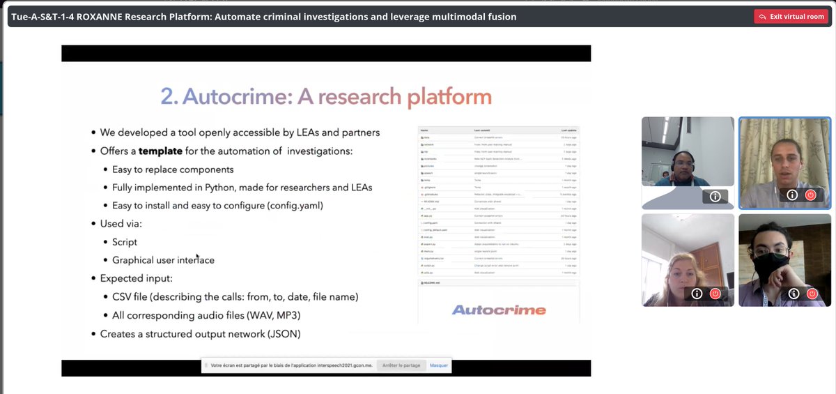 maeldotai's tweet image. Was glad to host today with @Shantipriyapar3 a Show and Tell session at @INTERSPEECH2021 on the work we do @Idiap_ch on @ROXANNE_project! 
#interspeech