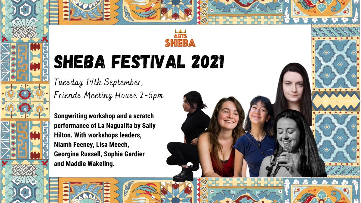 Day 2 of #ShebaFest21 will begin with a songwriting &amp; music workshop, where we will learn music-making exercises together &amp; create a song as a group. Led by the wonderful <a href="/lisanatsuno/">Lisa</a> &amp; @niamhfeeneyy taking place at <a href="/FriendsMtgHouse/">Friends' Meeting House Manchester</a> 

FREE Tickets: bit.ly/3mOJkgU