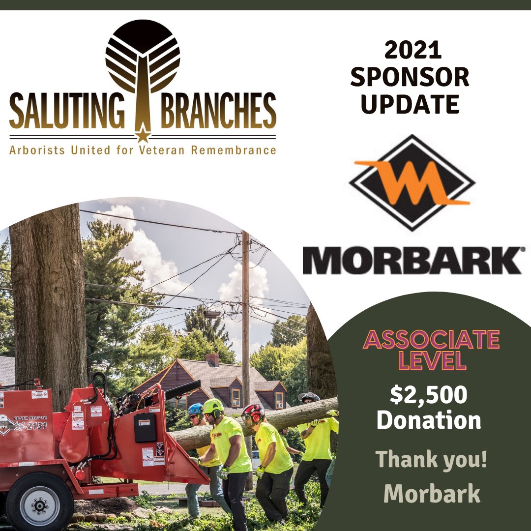 Hey #Volunteers -- <a href="/morbark/">Morbark, LLC</a> is supporting 100 of you at this year's 7th Annual Saluting Branches Day of Service on September 22, 2021 -- Make sure you sign up today!"

Register to volunteer -->  salutingbranches.org/get-involved/

#SalutingBranches #morbark #volunteer #arborist #veteran