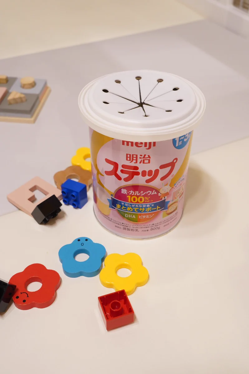 ぽっとん落としが手作りできる！セリアの排水溝カバーが粉ミルク缶にシンデレラフィット！