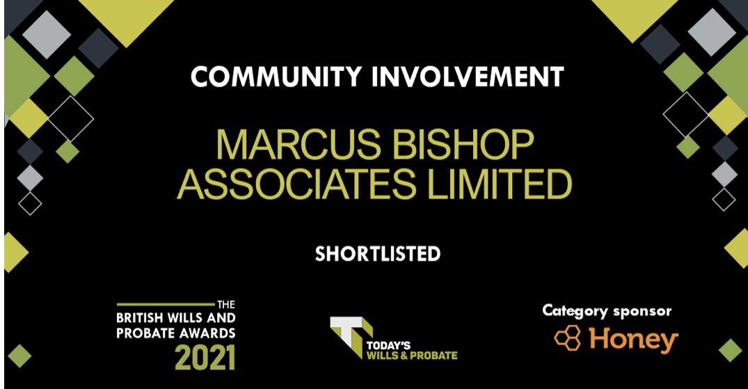 David Frederick (@dmarcusbishop) on Twitter photo Marcus Bishop Associates are pleased to be shortlisted in <a href="/TWProbate/">Today's Wills & Probate</a> #BWAPAwards2021 for our Community Involvement! Marcus Bishop Associates are pleased to be shortlisted in <a href="/TWProbate/">Today's Wills & Probate</a> #BWAPAwards2021 for our Community Involvement!