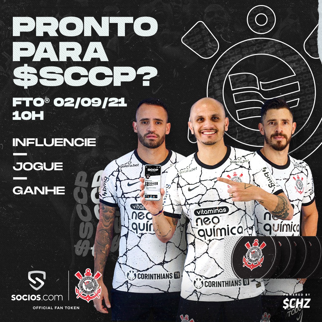 Corinthians's tweet photo. Corinthians lança oferta inicial do fan token $SCCP no app da https://t.co/c753jylWBk às 10h do dia 2/9

Detalhes sobre valor, quantidade disponível e como funciona o FTO 👉🏽 https://t.co/8dreX3CxPf

#FanTokenSCCP #socioscom #VaiCorinthians https://t.co/dq5mhszKSs