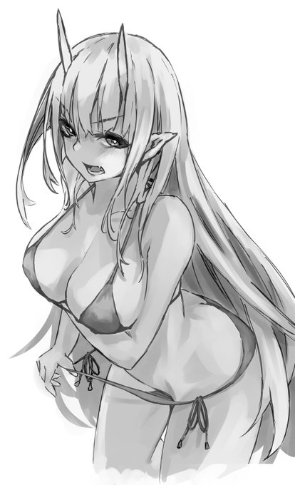 グレースケール鬼っ子ちゃん 