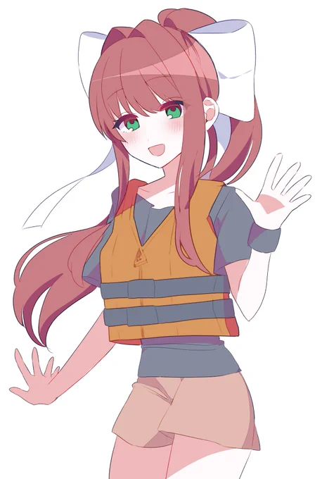 #DDLC #DokiDokiLiteratureClub 
【お題箱】ライフジャケットを着たモニカ 