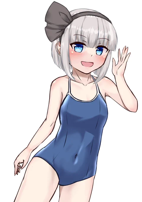 今年の夏の水着が描き納めになりそうなので、カジュアルにスク水姿の妖夢ちゃんを描きます。 