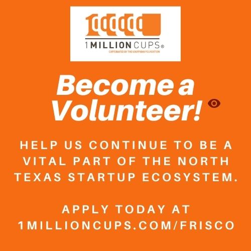 Help <a href="/1MillionCupsFRS/">1MC Frisco</a> continue to be a vital part of the #NorthTexas #startup ecosystem. Become a volunteer today. For more info go to 1millioncups.com/frisco. 

#FriscoTX #FriscoTexas #entrepreneurs #startups #education #networking #community #Dallas #DFW