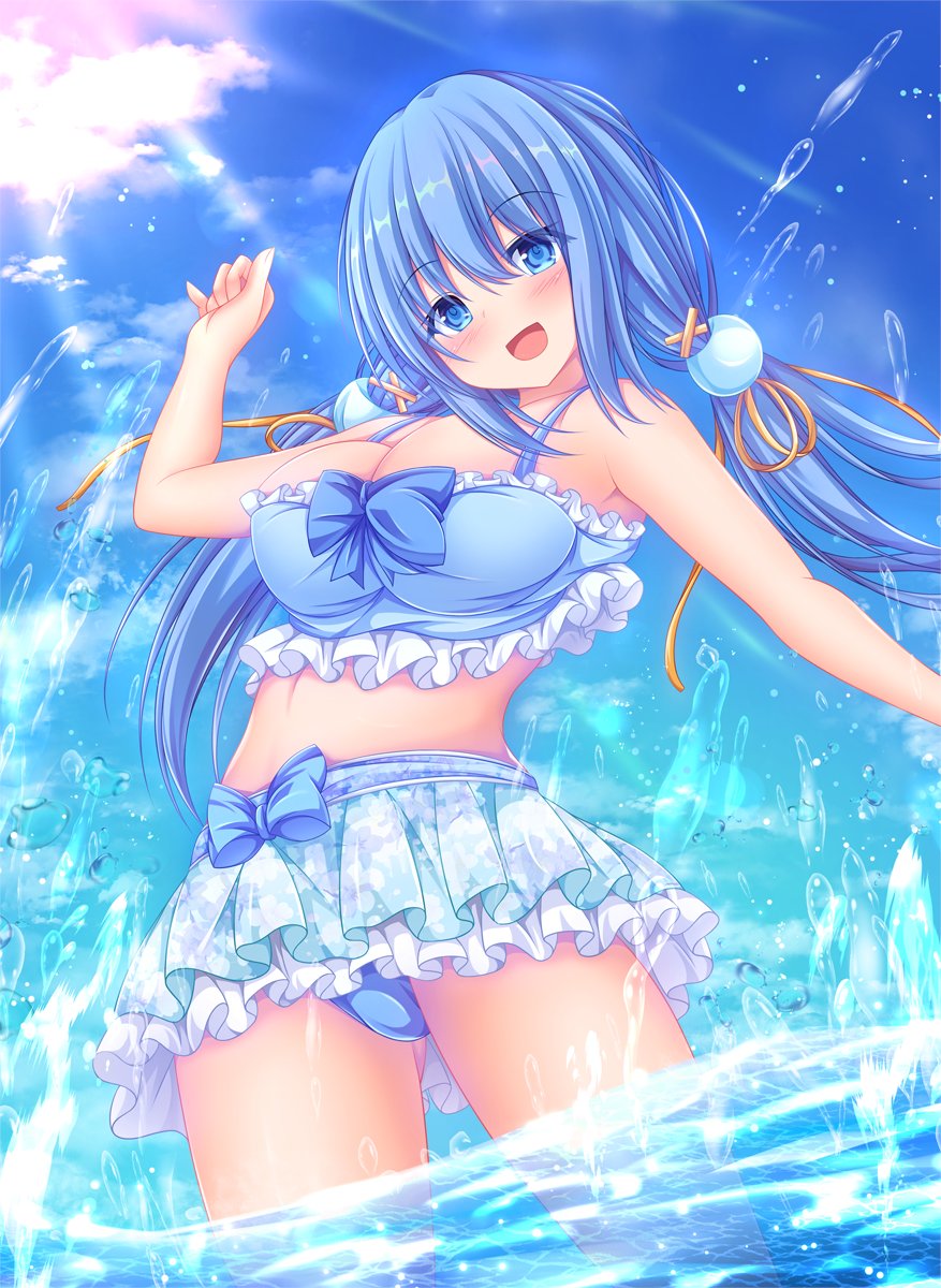 花柄ミニスカートの水着を着た女の子を描きました!名前はクリオネット 花柄ミニスカートの水着を着た女の子を描きました!名前はクリオネット