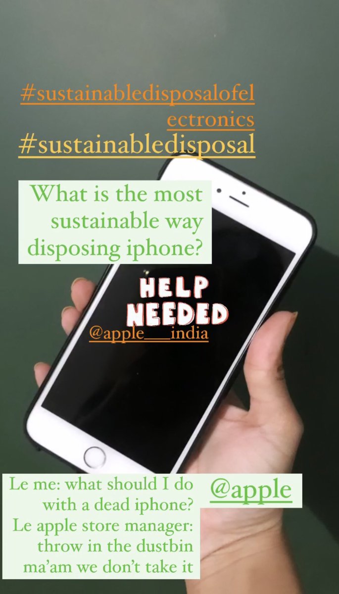 ThreadItGreen1's tweet image. Where to dump electronics? #sustainabledisposal #disposeelectronics #appledeadphone #applephone #iphone #apple #appleindia 
Where to dispose a dead iphone? Apple store manager; throw in the dustbin