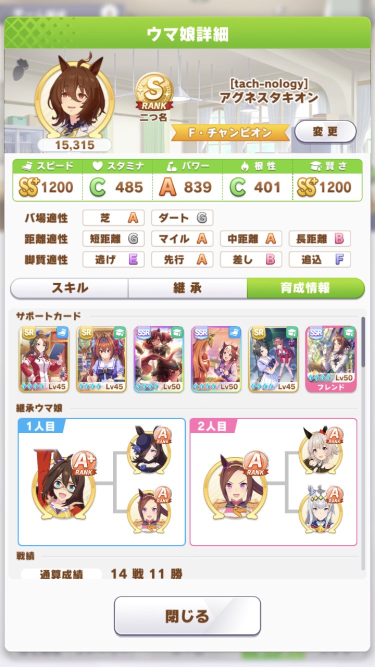 ミートテック 賢さ4枚でストレスフリー育成 ウマ娘 アオハル杯 T Co Cn9rmjc9ju Twitter