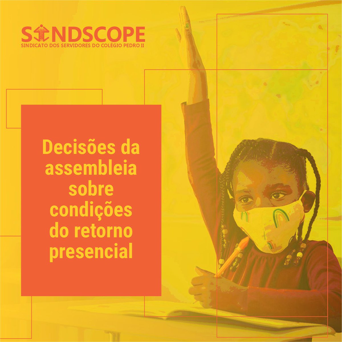 sindscope's tweet image. Assembleia aprovou posições coletivas quanto às condições para o retorno presencial no CPII
Tema foi debatido na assembleia da categoria realizada pelo Sindscope; posições definidas serão defendidas pelo sindicato.

Leia mais em: sindscope.org.br/lutas/geral/as…

#colegiopedroII
