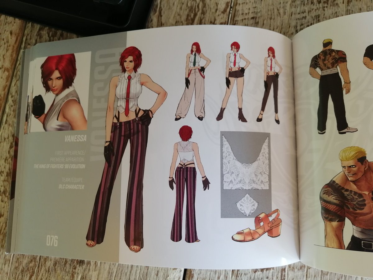 Khriz___'s tweet photo. It even has some exclusive early designs for some of the characters like Whip and Vanessa for example!! 😱 #KOFXIV #KOF14 #BurnToFight #KOFUE (2/2) https://t.co/YYvTap8UNb