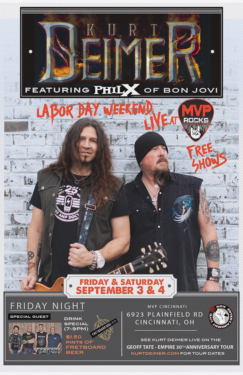 KurtDeimer's tweet photo. CINCINNATI! Performing at Labor Day Weekend Live at #mvprocks September 3rd & 4th. Come through!Gonna be a great show ๐ฅ๐ค https://t.co/swMAubxRmM