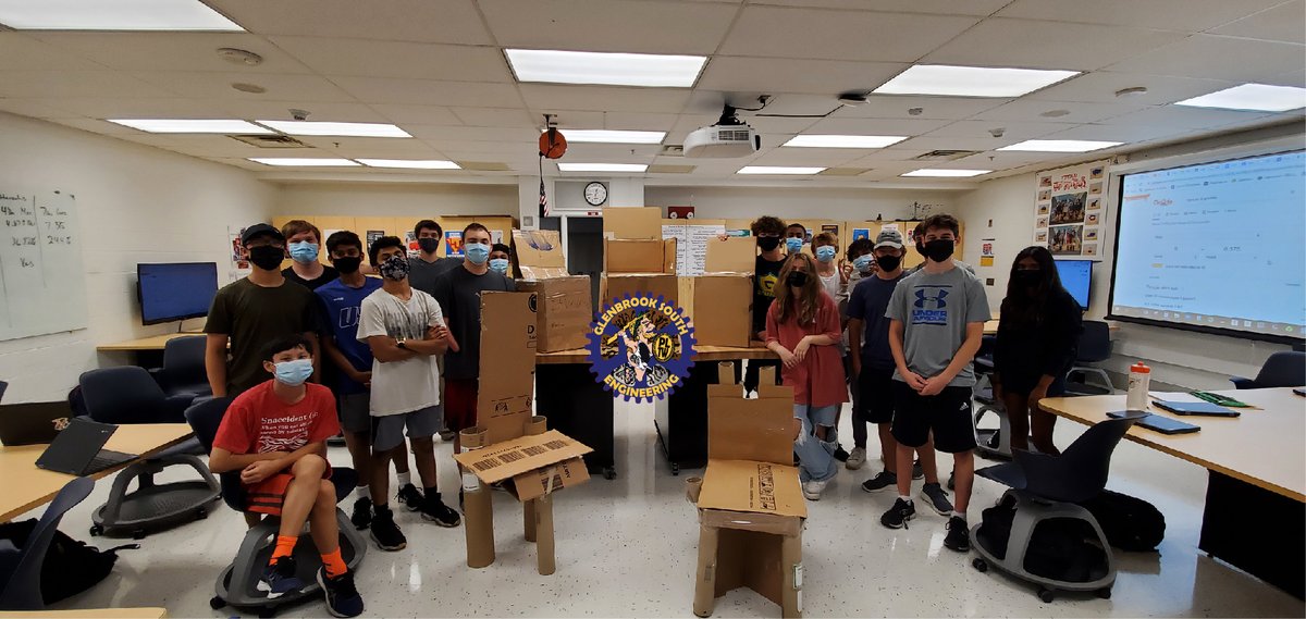GBSEngineering's tweet image. Getting the school year started on a fun note with a Cardboard Chair Instant Challenge in @Justin_Zummo&apos;s PLTW Introduction to Engineering Design! #pltw #gbsnow #gbsengineering