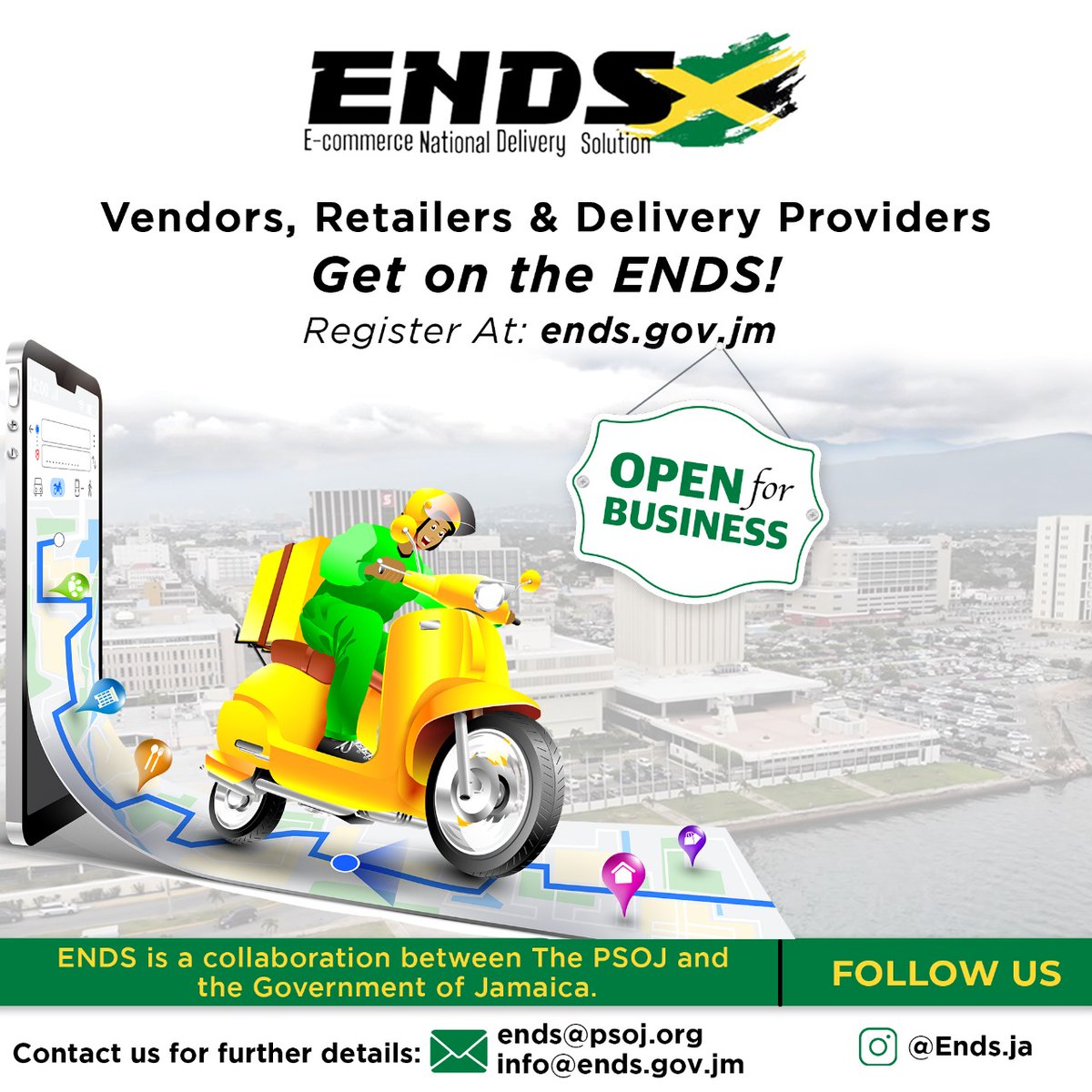 thePSOJ's tweet photo. Visit https://t.co/rHh0DKHiKJ to see the list of retailers and delivery providers that are registered to operate during no movement days.
A range of businesses including restaurants, vendors, supermarkets and pharmacies are on ENDS.
Go ahead and visit the site today!
#ENDSJa https://t.co/Dw51FfdEW1