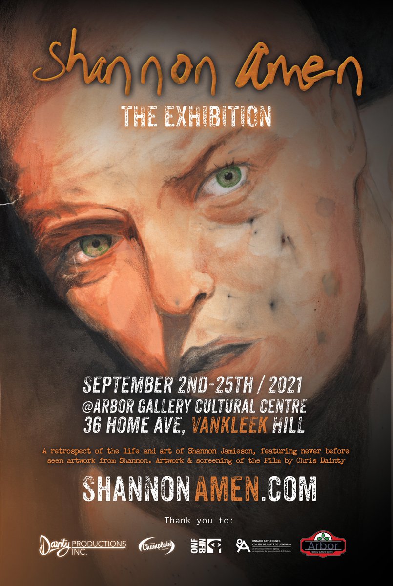 DPI_studio's tweet image. Art show and screening of the film Shannon Amen, September 2-25 at the Arbor Gallery in Vankleek Hill shannonamen.com #NFB #ONF #Vankleek @thenfb   @onf  @ONArtsCouncil @CantonChamplain @vkhreview
