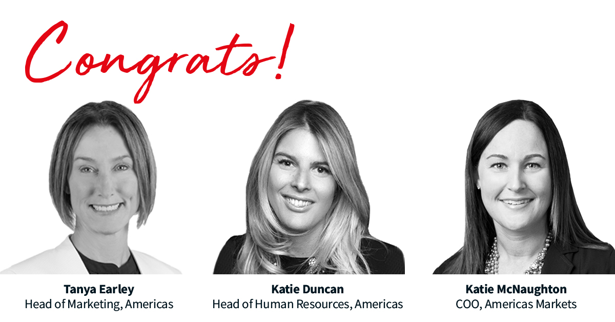 As we continue to empower the best women in the industry, we’re thrilled to congratulate JLL’s Tanya Earley, Katie Duncan and Katie McNaughton who have all moved into Americas leadership roles. 

Read more: co.jll/11ql50G1Bmc