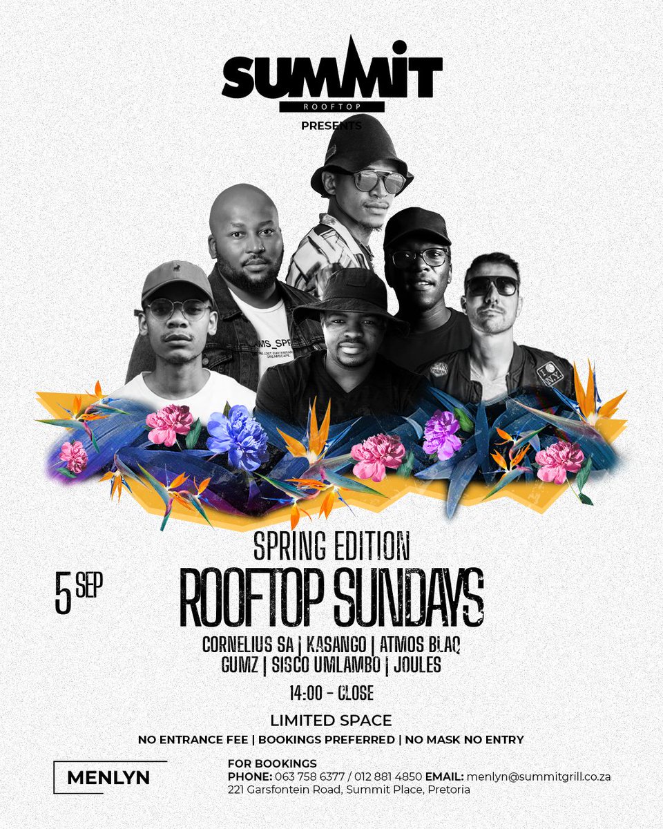 Weekend Fixture looking like a beautiful start to the Spring Season

<a href="/Karyendasoul/">Karyendasoul</a> <a href="/KasangoMusic/">uMalume weNumber</a> <a href="/Avi_Subban_/">Avi Subban</a> <a href="/atmosblaq/">Atmos Blaq</a> <a href="/TheRealMurgs/">Ryan Murgatroyd</a> (CWB Set)

See Yall out on the Dance Floor 😁