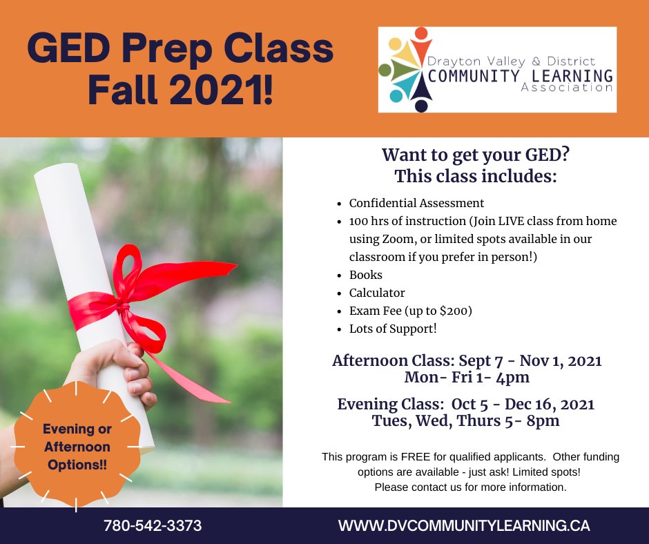 DVCommLearning's tweet image. 💥 We&apos;re registering adults for our next sessions of GED now!  Just call for an assessment and details.  You can get started as early as next week, and even join from home.  We know you can do it! 👍

#dvdcla #draytonvalley #brazeaucounty #learnfeelgoodrepeat #abged #gedexam
