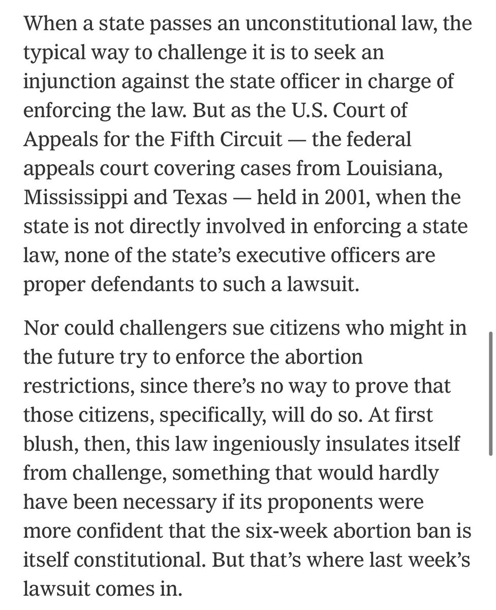 steve_vladeck's tweet photo. Here’s what @tribelaw and I wrote back in July about the deeply cynical Texas abortion law that’s currently set to go into effect tomorrow:

https://t.co/xin7wxHodQ https://t.co/ZI3IT9wmO4