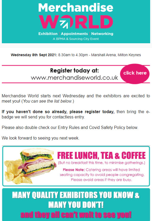 MerchWorld_UK's tweet image. Merchandise World is Next Week!
Have you registered yet?? merchandiseworld.co.uk/register.aspx