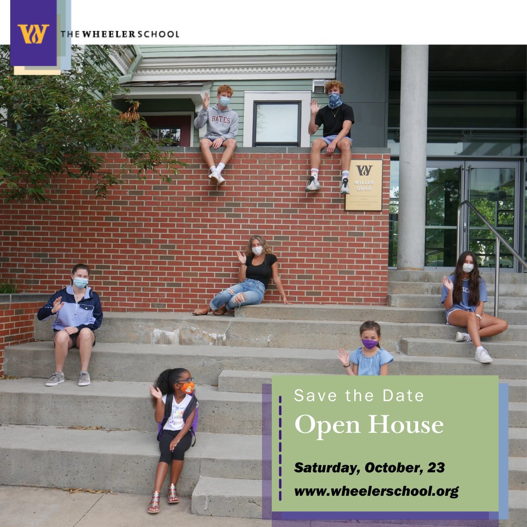 𝗦𝗮𝘃𝗲 𝘁𝗵𝗲 𝗗𝗮𝘁𝗲: Wheeler Open House is Saturday, October 23! We'll see you there. More details and information to follow. #WheelerSchoolRI #ProvidenceRI #OpenHouse