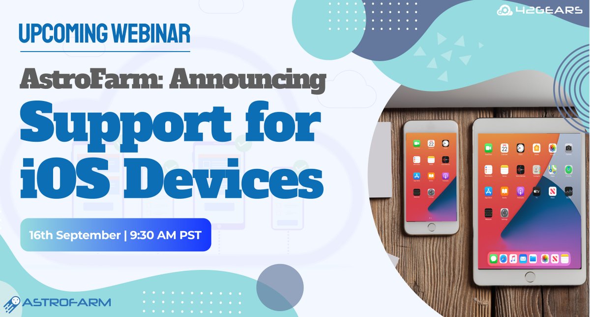 42gears's tweet image. AstroFarm now supports iOS and iPadOS. Don't let distance stop your team from developing the perfect iOS app.
bit.ly/3jhCpe4
#devicefarm #iOSapptesting #iOS #PrivateDeviceFarm #RealDeviceTesting #PrivateMobileAppTestingPlatform #AstroFarm #42Gears