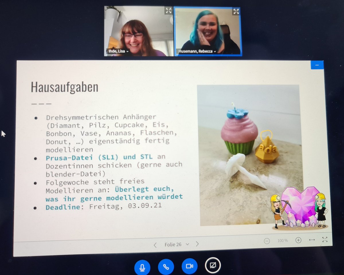 lisa_ihde's tweet photo. @Pecc0r und ich sind dieses Jahr online bei der #informaticaFeminale @UniBremen dabei und begeistern mehr Frauen für @Blender und #3Dprinting ❤ https://t.co/EgoJQRBsXU