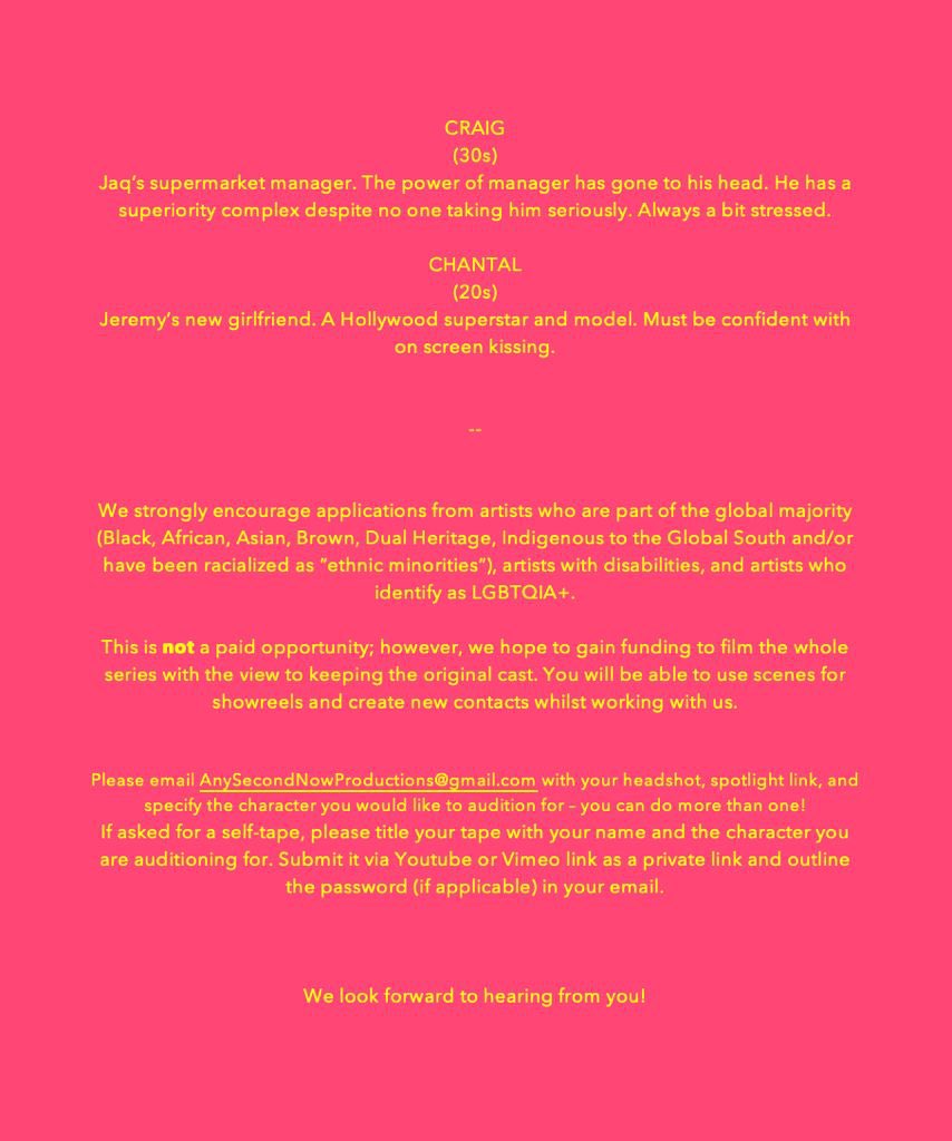 CASTING CALL FOR A TV SERIES IN DEVELOPMENT. 

Comedy duo Jaq and Jill try to climb the hill of creative success - star alongside them! 

Details below - we look forward to hearing from you! 

#acting #castingcall #opencasting #sitcom #tvseries #film #callout #newwriting #agents