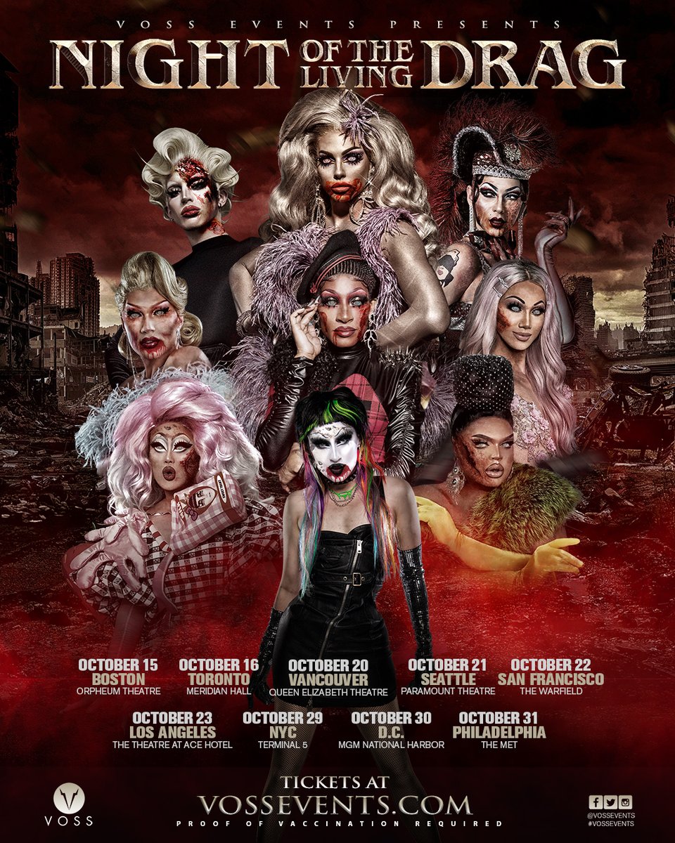 VossEvents's tweet image. Fear The Strutting Dead! Get your tickets to our "Night Of The Living Drag" tour coming to a city near you! Tickets on VossEvents.com