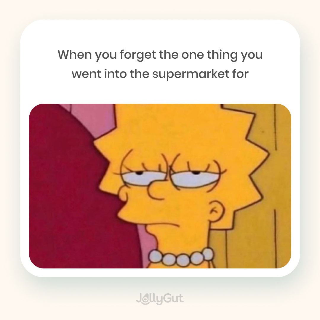 Who else can relate? 😅

The JollyGut app allows you to create a #shopping list. Meaning, you’ll never forget a food item again. 🛒

#foodscanner #uksupermarket #groceryshopping #foodmeme