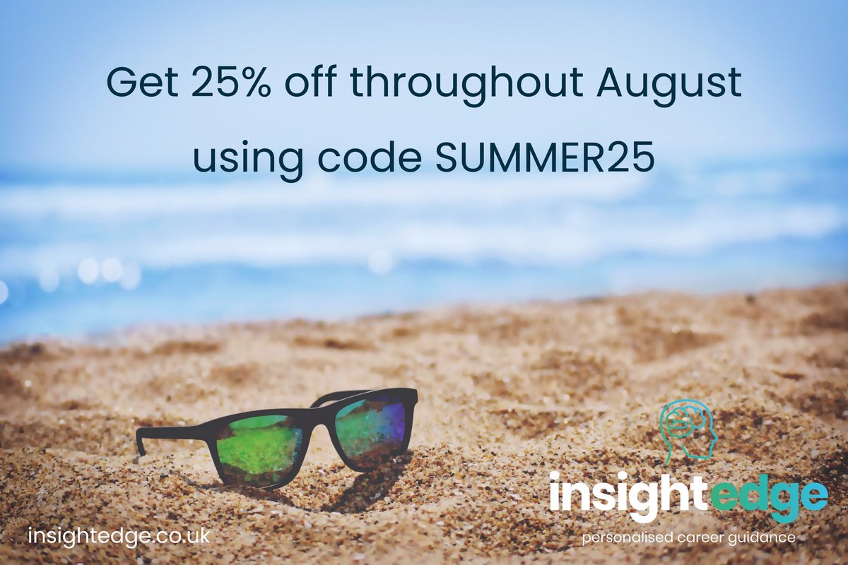 Today is the final day of our summer sale! 

Visit insightedge.co.uk and book now to get 25% off any of our packages 

#sale #careerchange #newjob #jobsearch