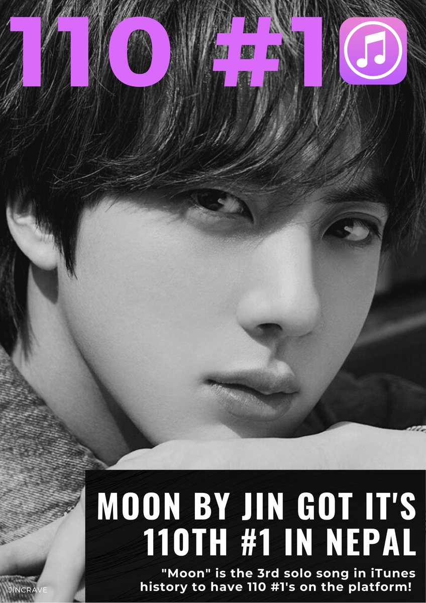 souljinniie's tweet photo. MOON A MASTERPIECE 

100M  streams on spotify

#1 on  iTunes in 110 countries 

2m unique listeners on Melon

5th greatest boy band song of all time. By rolling stone magazine

CONGRATS SEOKJIN! ♥️ 
#Moon100M @BTS_twt https://t.co/YM8it9dCIM