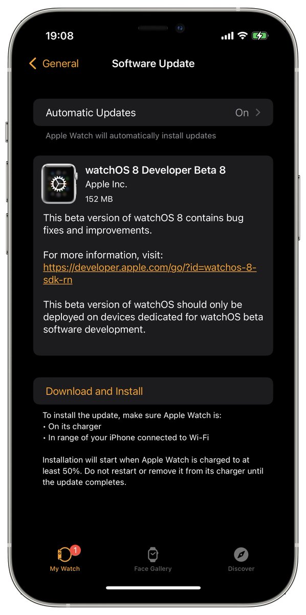 iSWUpdates's tweet image. watchOS 8.0 Dev Beta 8 (19R5342a) has been released. #watchOS8 #watchOS8DevBeta8 #watchOS8Beta8