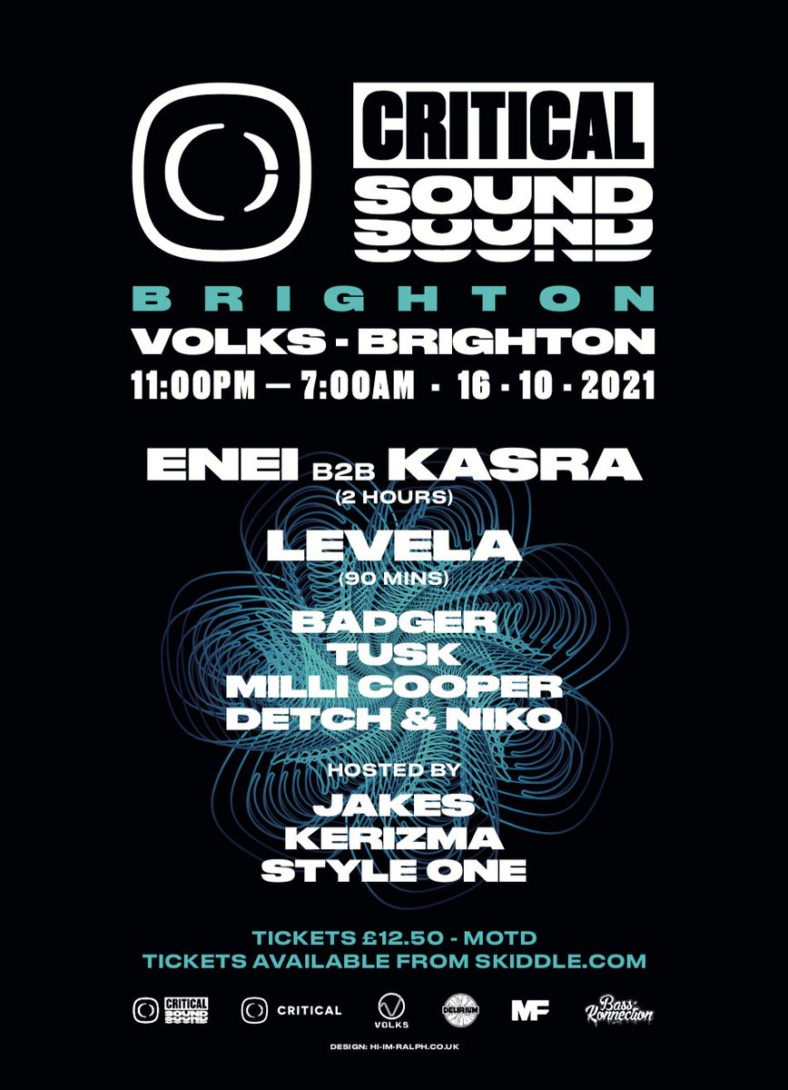 CriticalMusic's tweet image. JUST ANNOUNCED

#CriticalSound // Brighton - 16th October - @Volksbrighton 

Tickets: skiddle.com/.../CRITICAL-S…