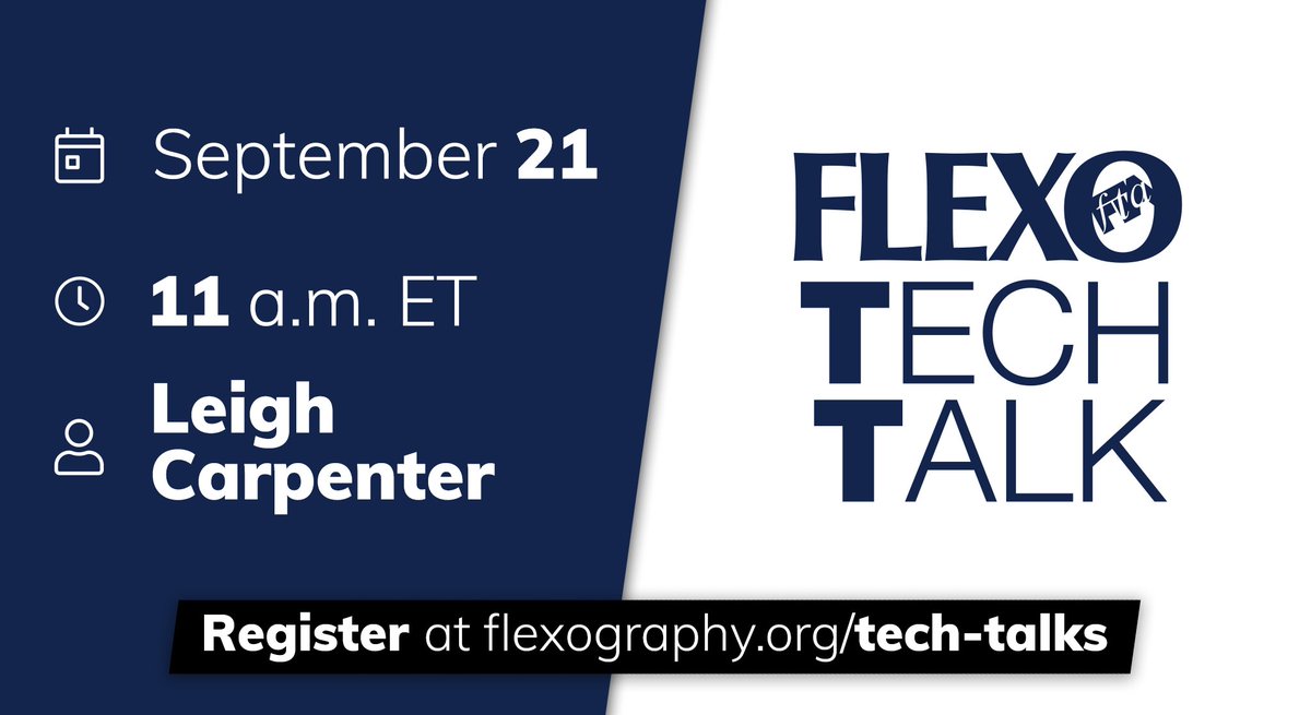FTA (@flextechassn) on Twitter photo Leigh Carpenter of <a href="/MacDermidGraph1/">MacDermid Graphics Solutions</a> discusses optimizing white ink for flexibles at the next FLEXO Tech Talk. Registration is free.
Get details and register at bit.ly/3BsSSCA Leigh Carpenter of <a href="/MacDermidGraph1/">MacDermid Graphics Solutions</a> discusses optimizing white ink for flexibles at the next FLEXO Tech Talk. Registration is free.
Get details and register at bit.ly/3BsSSCA