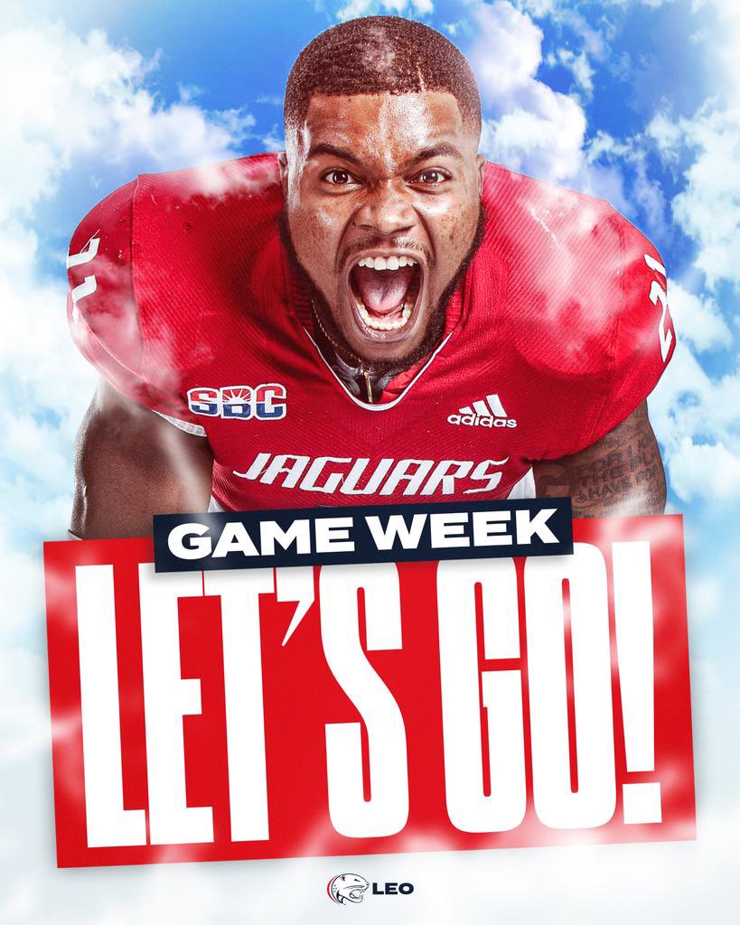 Under The Lights In Hancock Whitney On Saturday!!! Time To Let The Red And Blue SWARM…. It’s Game Week Jag Nation!!
Let’s Gooooo!! #HomeFieldAdvantage 
#LEO #JsUP @WeAreSouth_FB