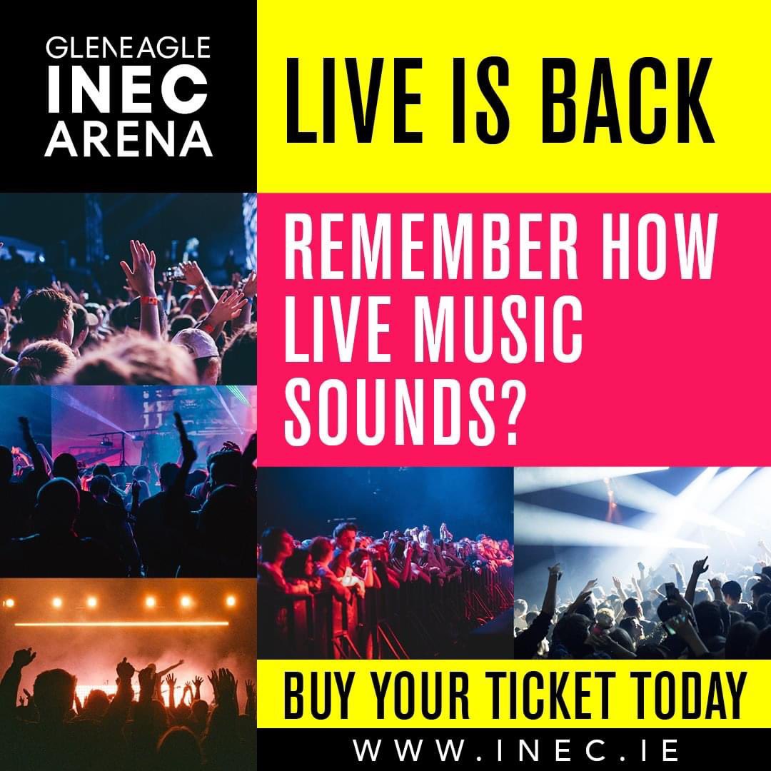 #Liveisback 🙌🙌 Live music is coming back! What you waiting for? Stay on-site at the Gleneagle, book your tickets and accommodation here: bit.ly/3BxOCBL
Stay tuned over the coming days for lots more announcements 👨‍🎤👩‍🎤
#welcomeback #gleneagleinecarena #livemusic