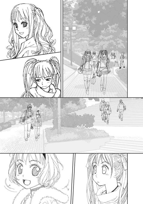 「My doll house」の下描き
台詞フキダシ擬音無し絵その、46

ファッションがちと古い…😣 